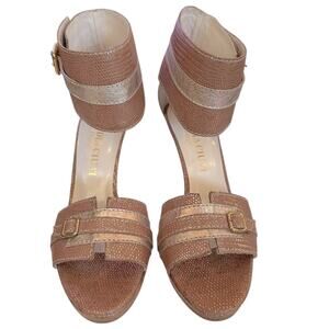 Women's Claudia ciuti Bronze leather High Heel Sandals Size 7.5 Party Cocktail
